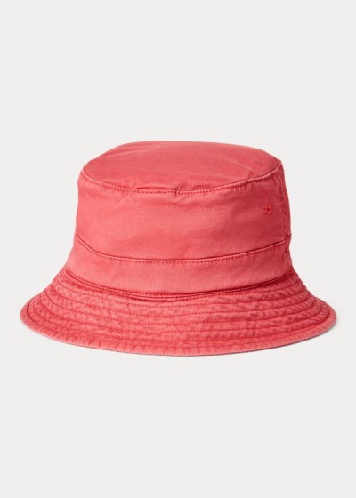 Sombreros Polo Ralph Lauren Hombre Rojos - Stretch-Cotton Bucket - ZNLRY2480